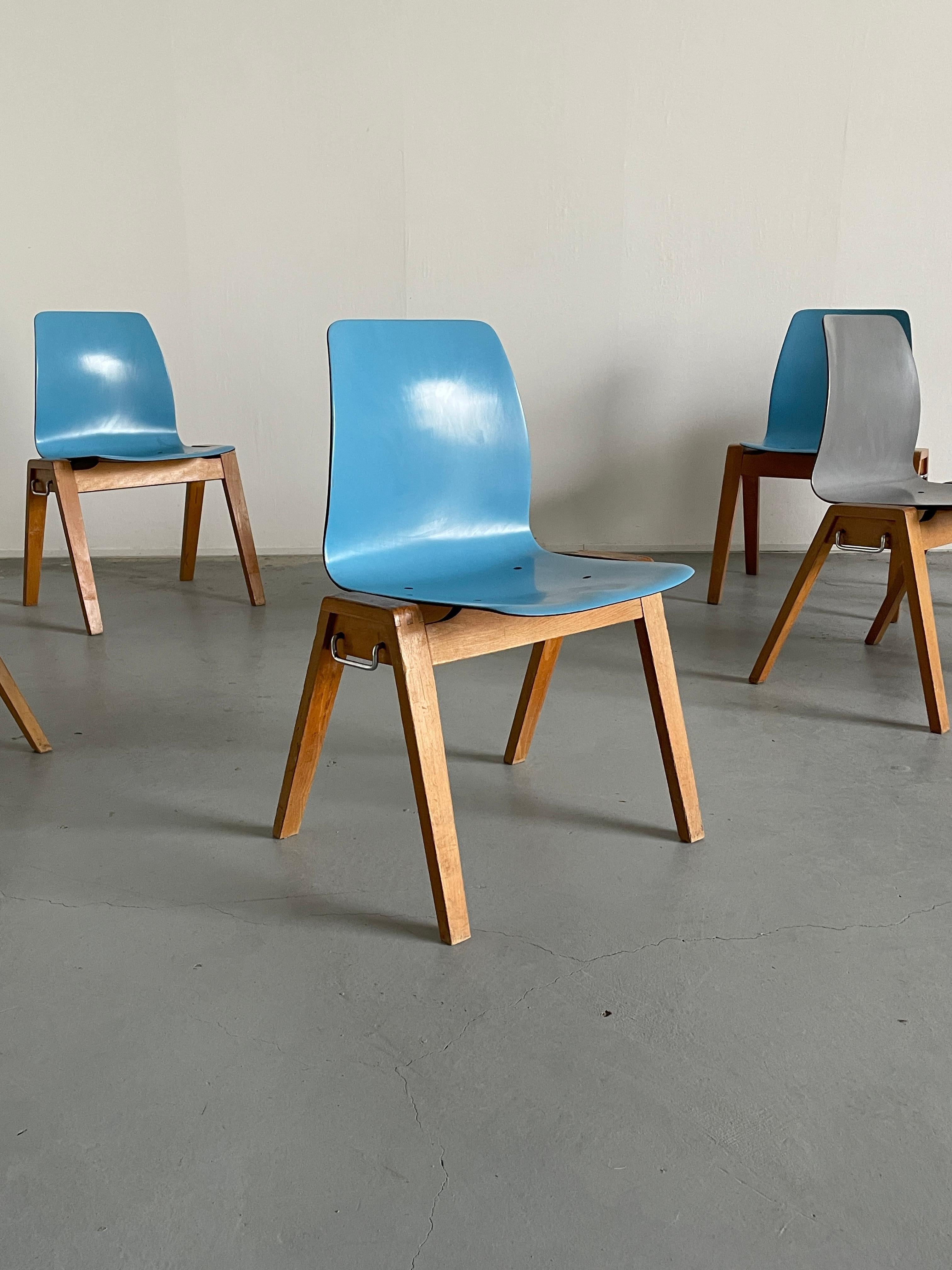 Mid-Century Modern Vintage Stackable Mid-Century Dining Chairs, Adam Stegner for Pagholz Flötotto