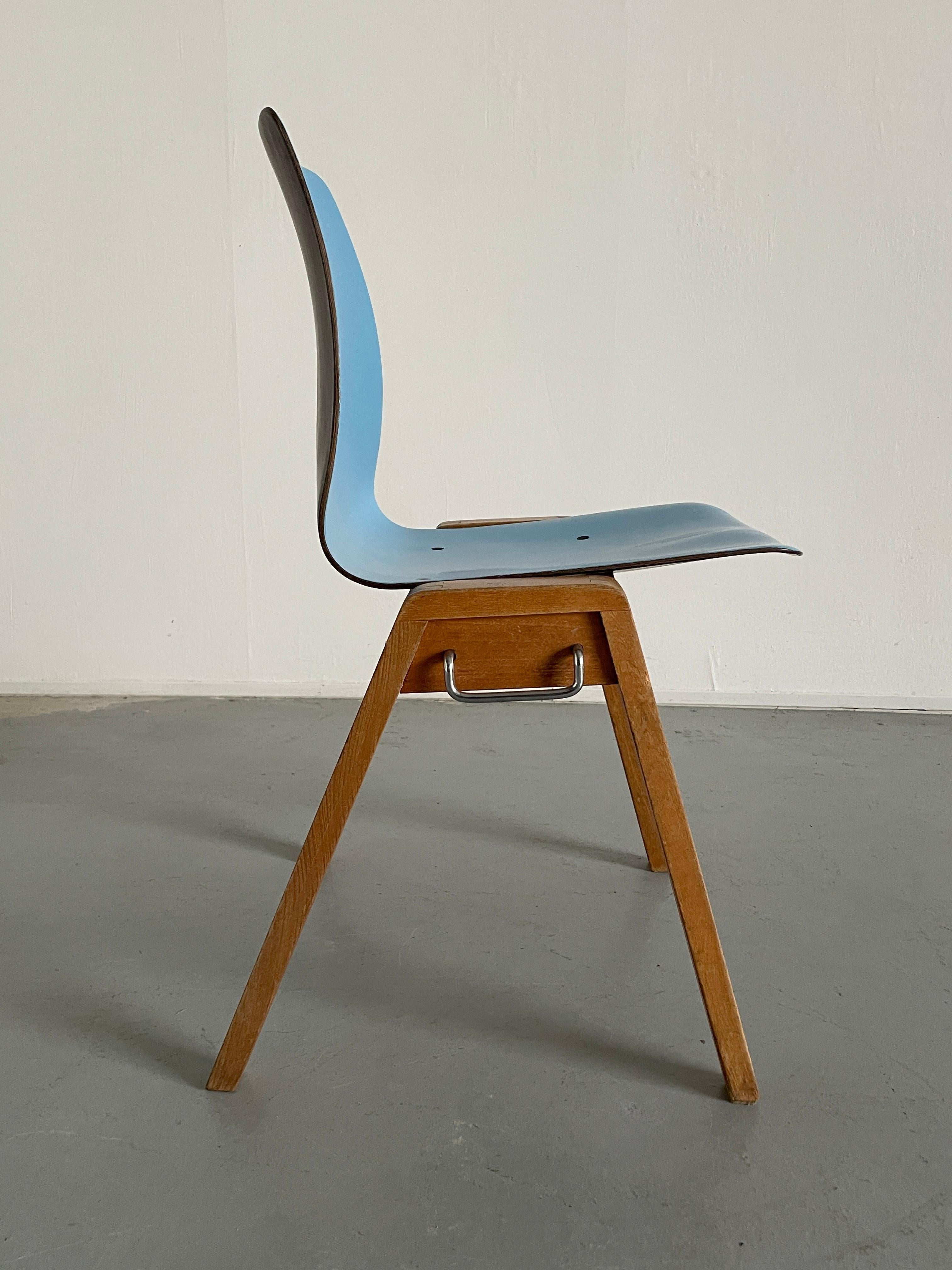 Wood Vintage Stackable Mid-Century Dining Chairs, Adam Stegner for Pagholz Flötotto
