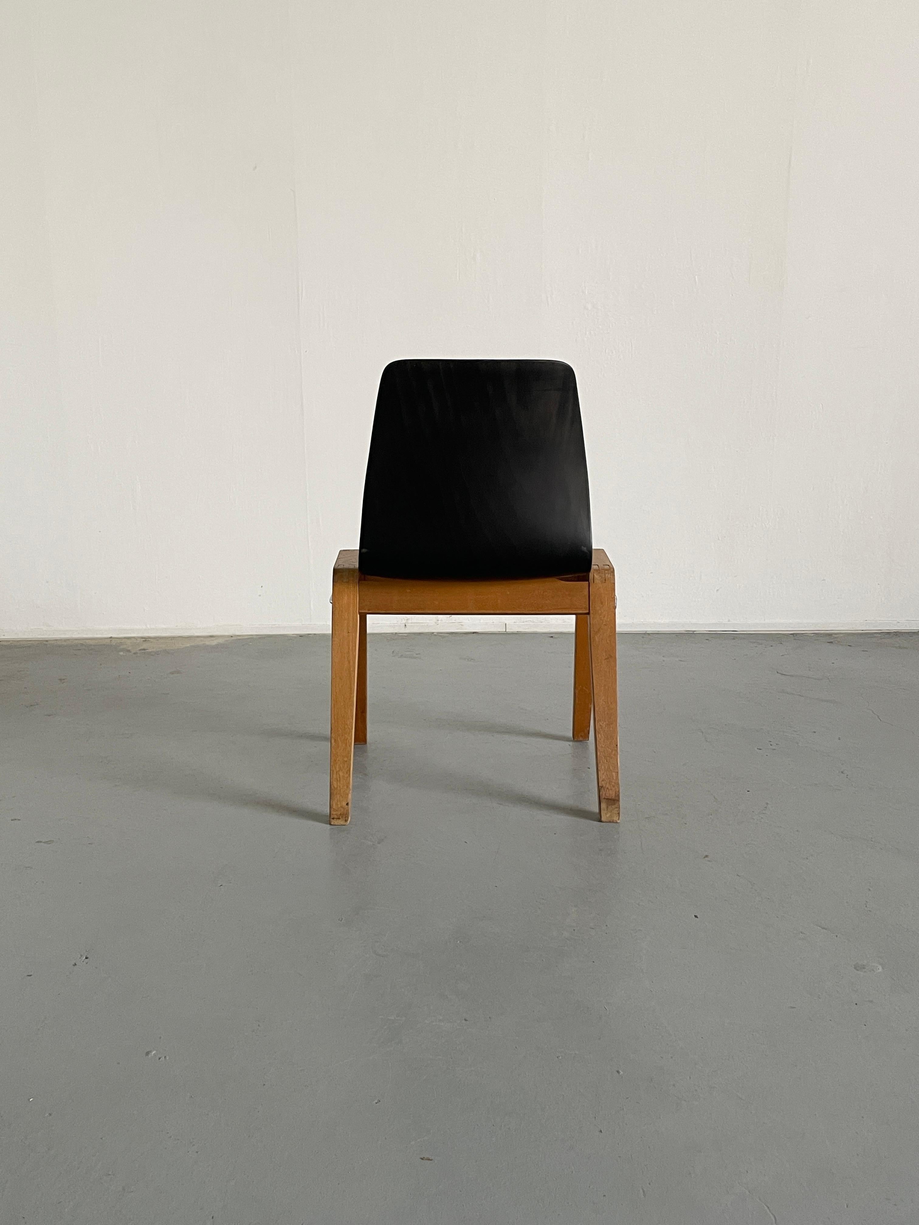 Wood Vintage Stackable Mid-Century Dining Chairs, Adam Stegner for Pagholz Flötotto For Sale