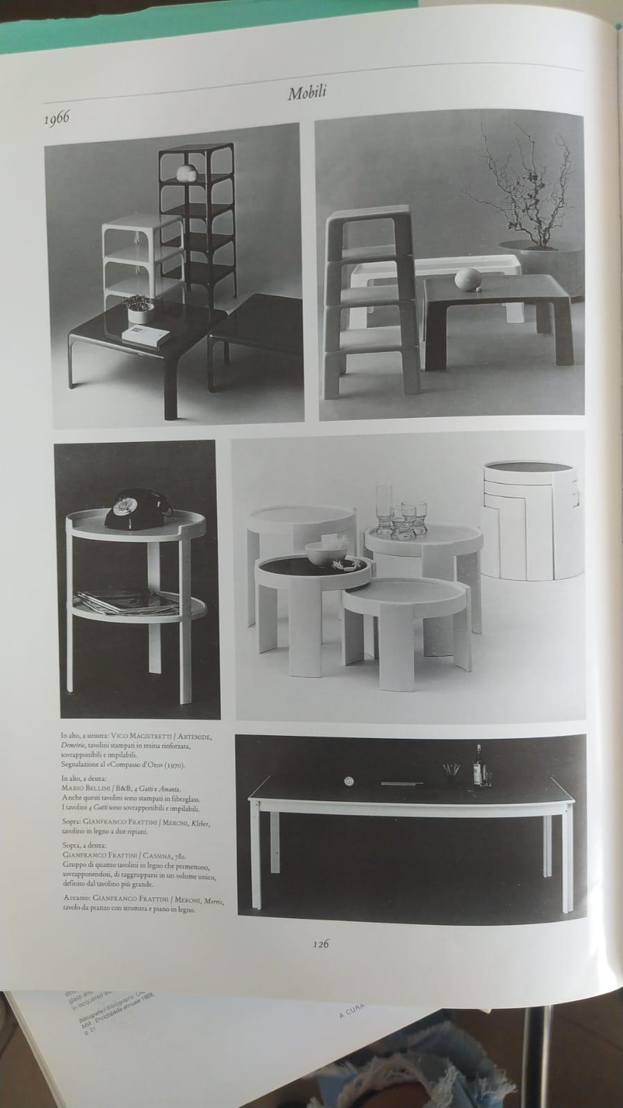Vintage Stackable Side Tables by Gianfranco Frattini for Cassina, Original Label 3