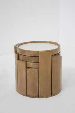Vintage Stackable Side Tables by Gianfranco Frattini for Cassina, Original Label