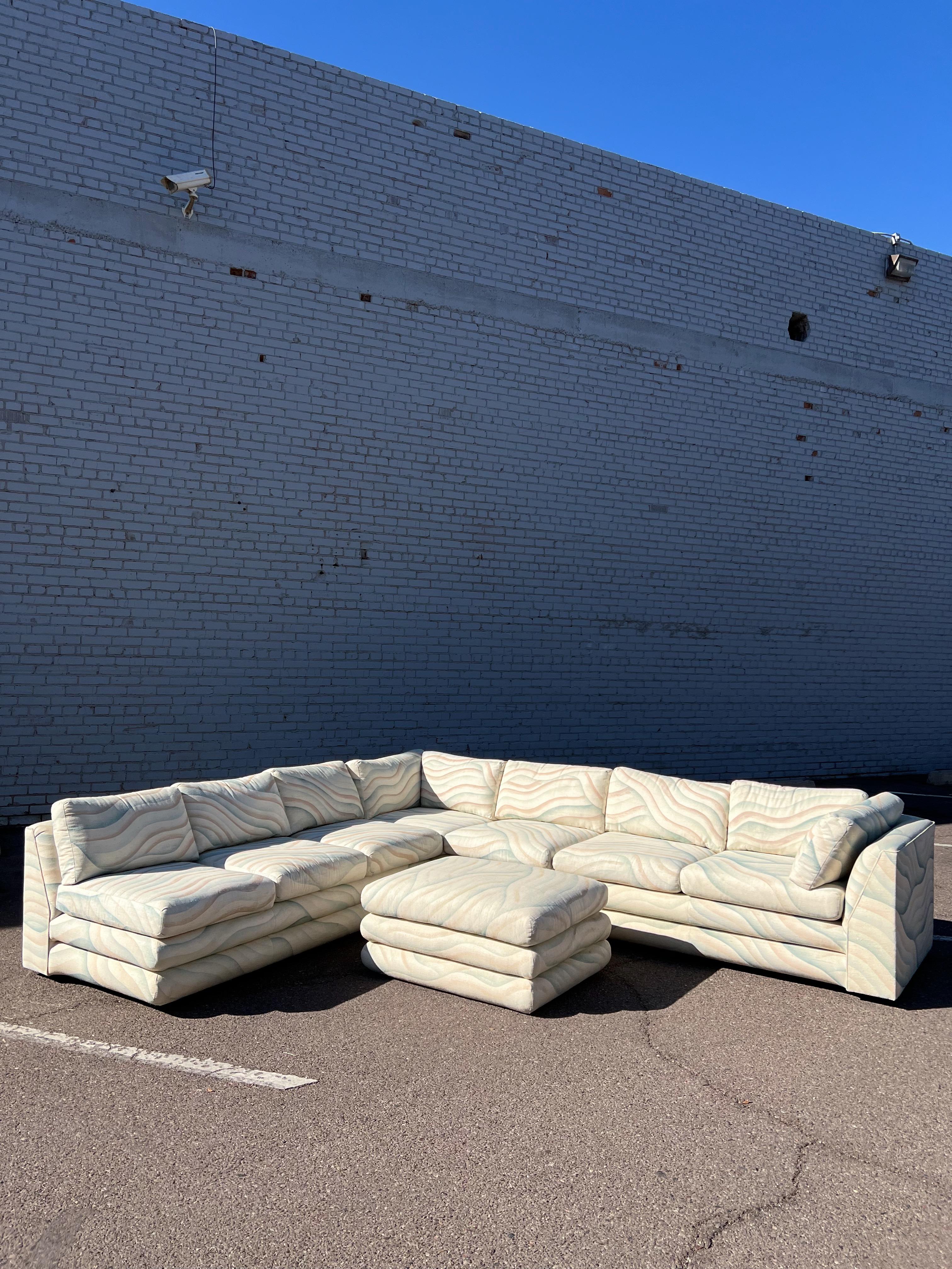 Vintage Stacked Bullnose Modular A. Rudin Sectional Attributed to Steven Chase For Sale 4