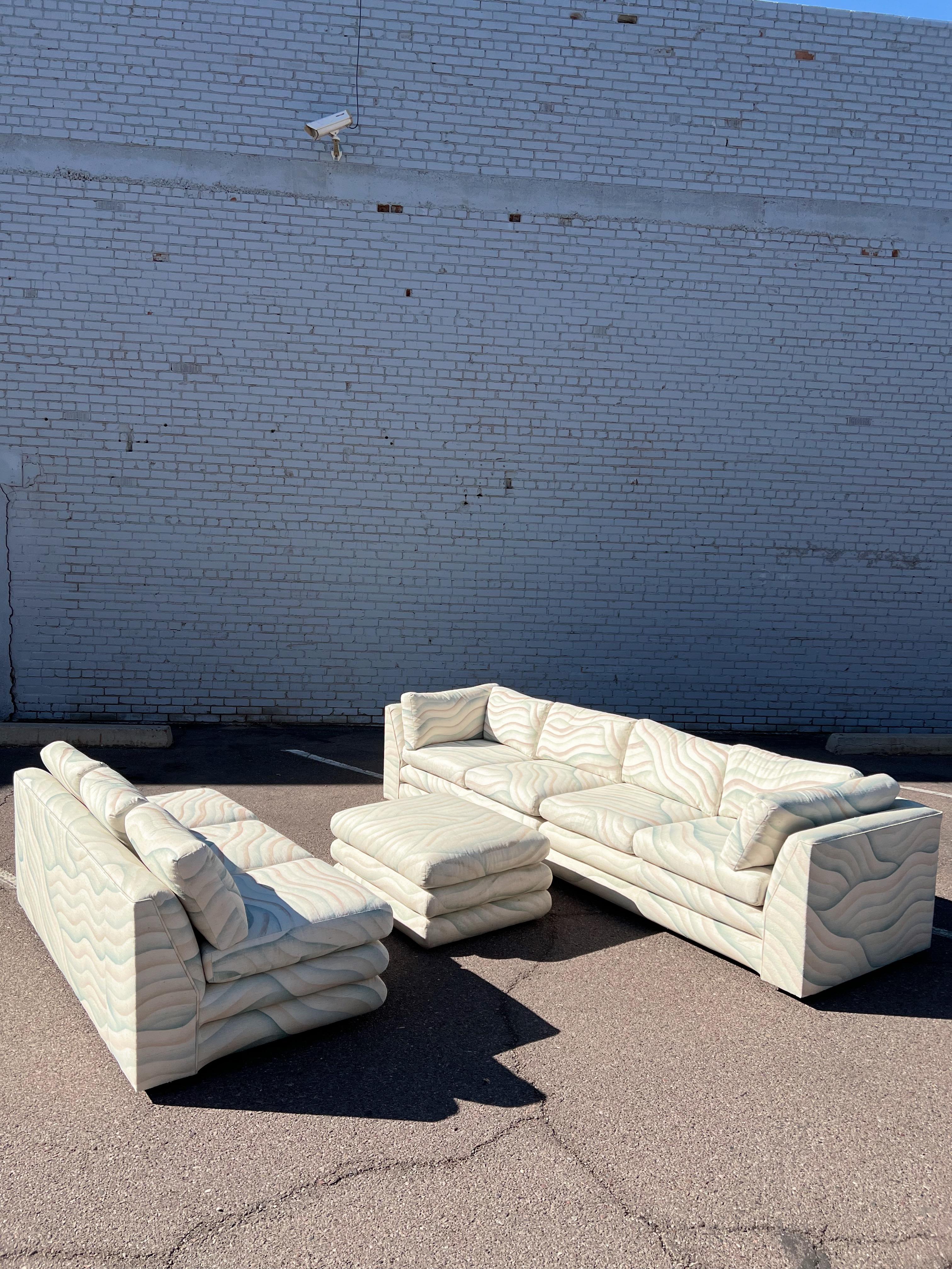 Vintage Stacked Bullnose Modular A. Rudin Sectional Attributed to Steven Chase For Sale 3