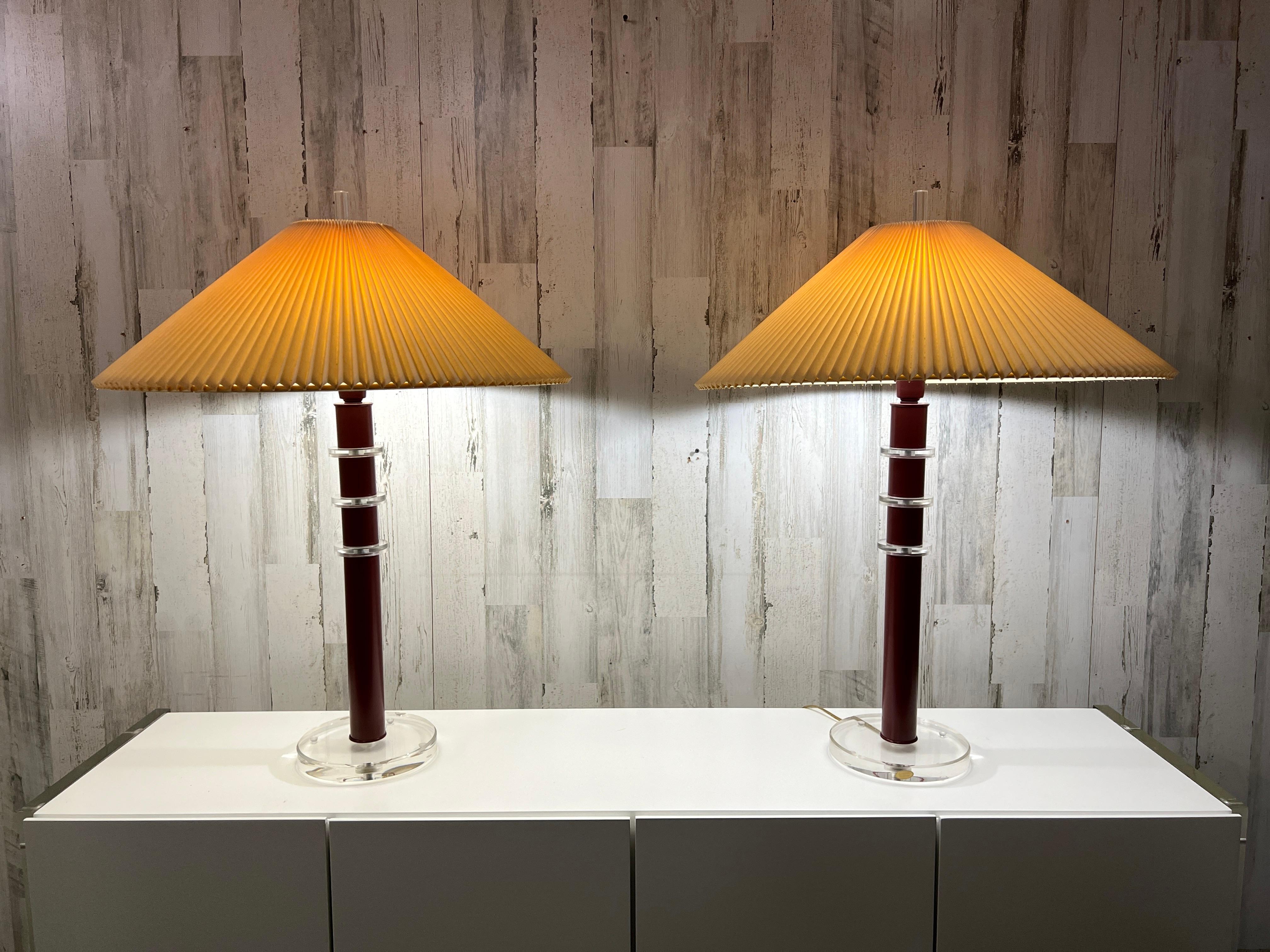 Vintage Stacked Lucite Lamps For Sale 3