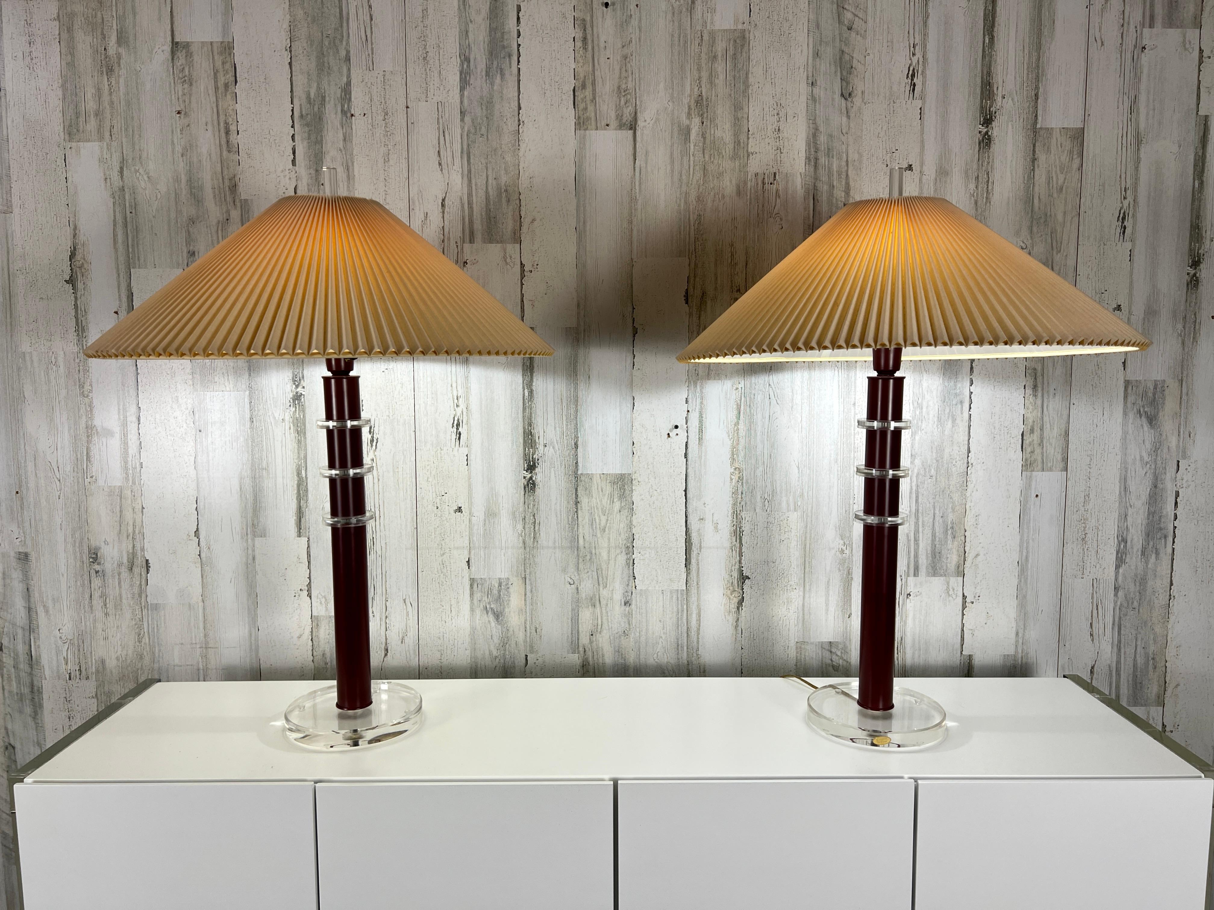 Modern Vintage Stacked Lucite Lamps For Sale