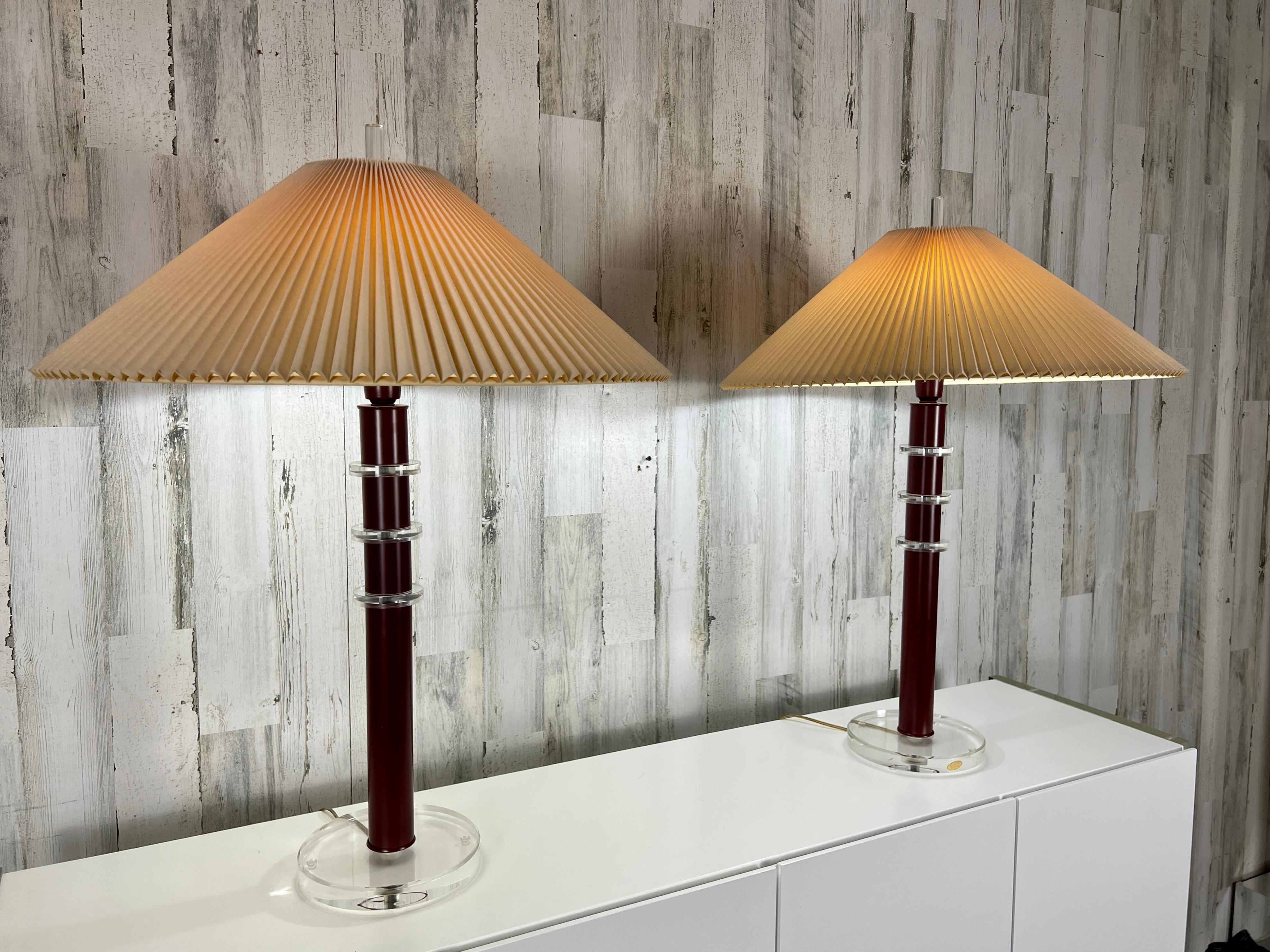 North American Vintage Stacked Lucite Lamps For Sale