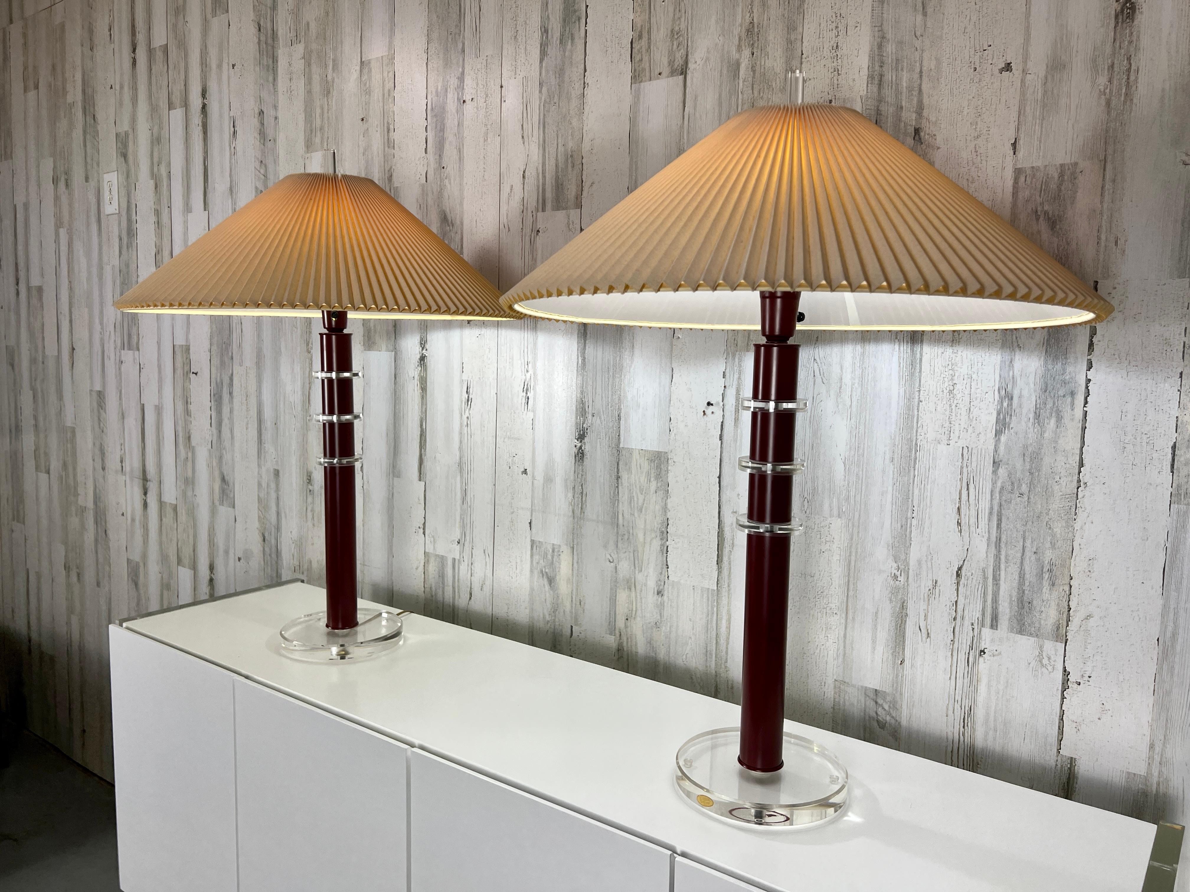 Painted Vintage Stacked Lucite Lamps For Sale