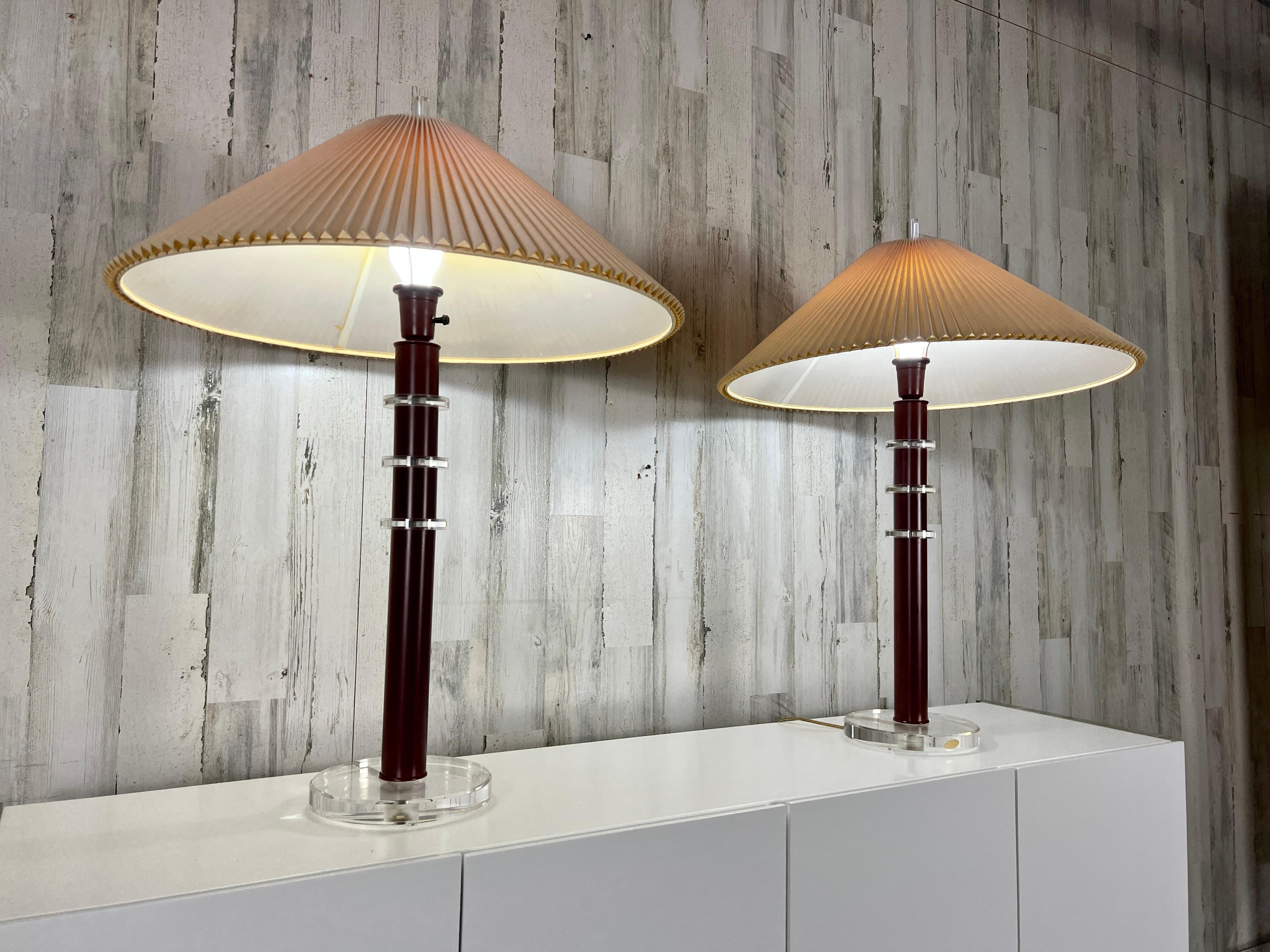 Vintage Stacked Lucite Lamps For Sale 1
