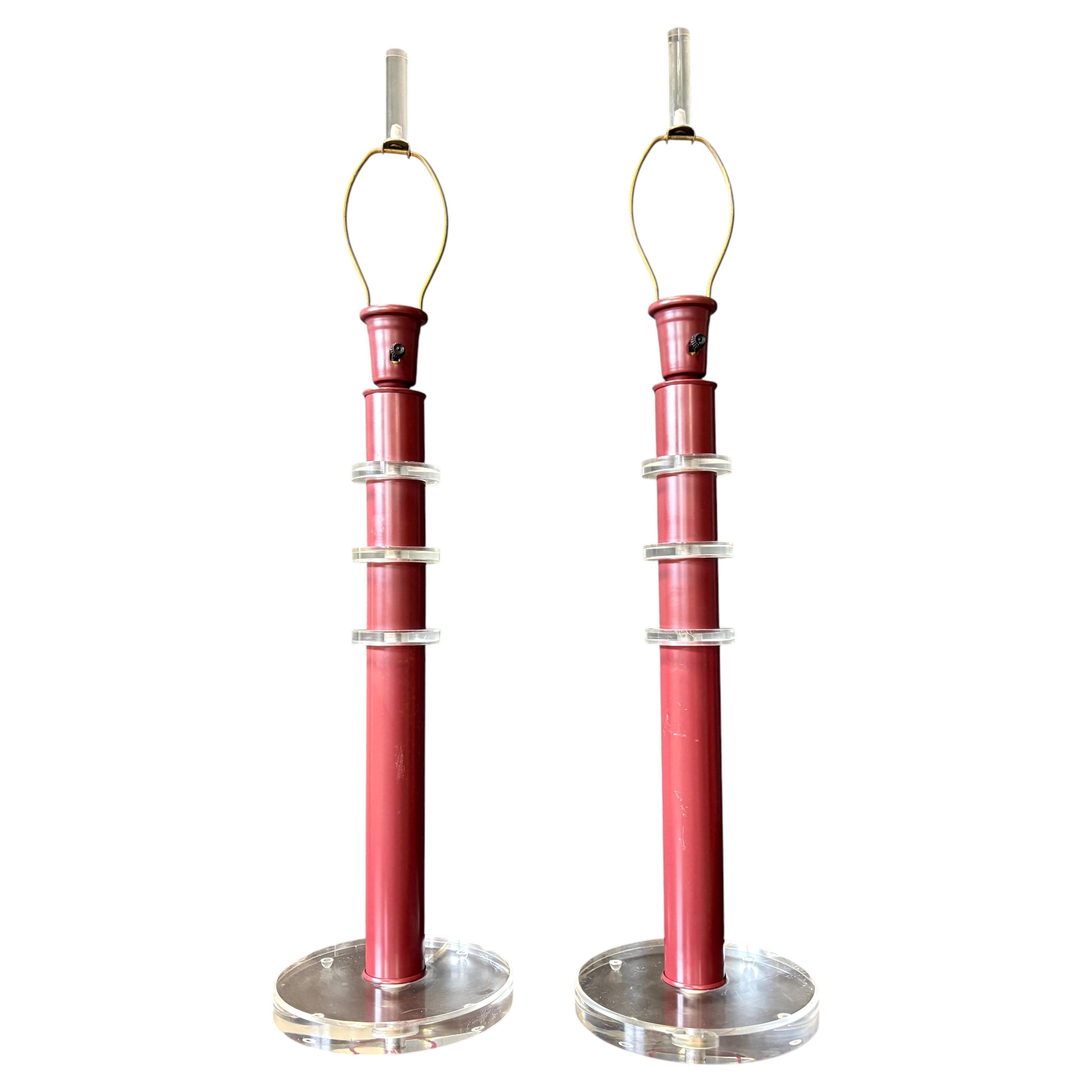 Vintage Stacked Lucite Lamps For Sale