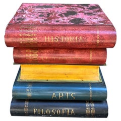 Vintage Stacked Metal Books Side/End Table, 1950s
