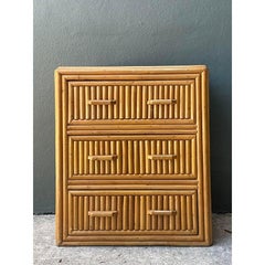 Vintage Stacked Rattan Chest of Drawers