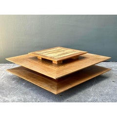 Vintage Stacked Rattan Coffee Table