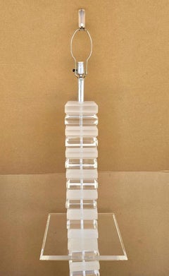 Vintage Stacked Skyscraper Karl Springer Style Floor Table Lamp 1970s