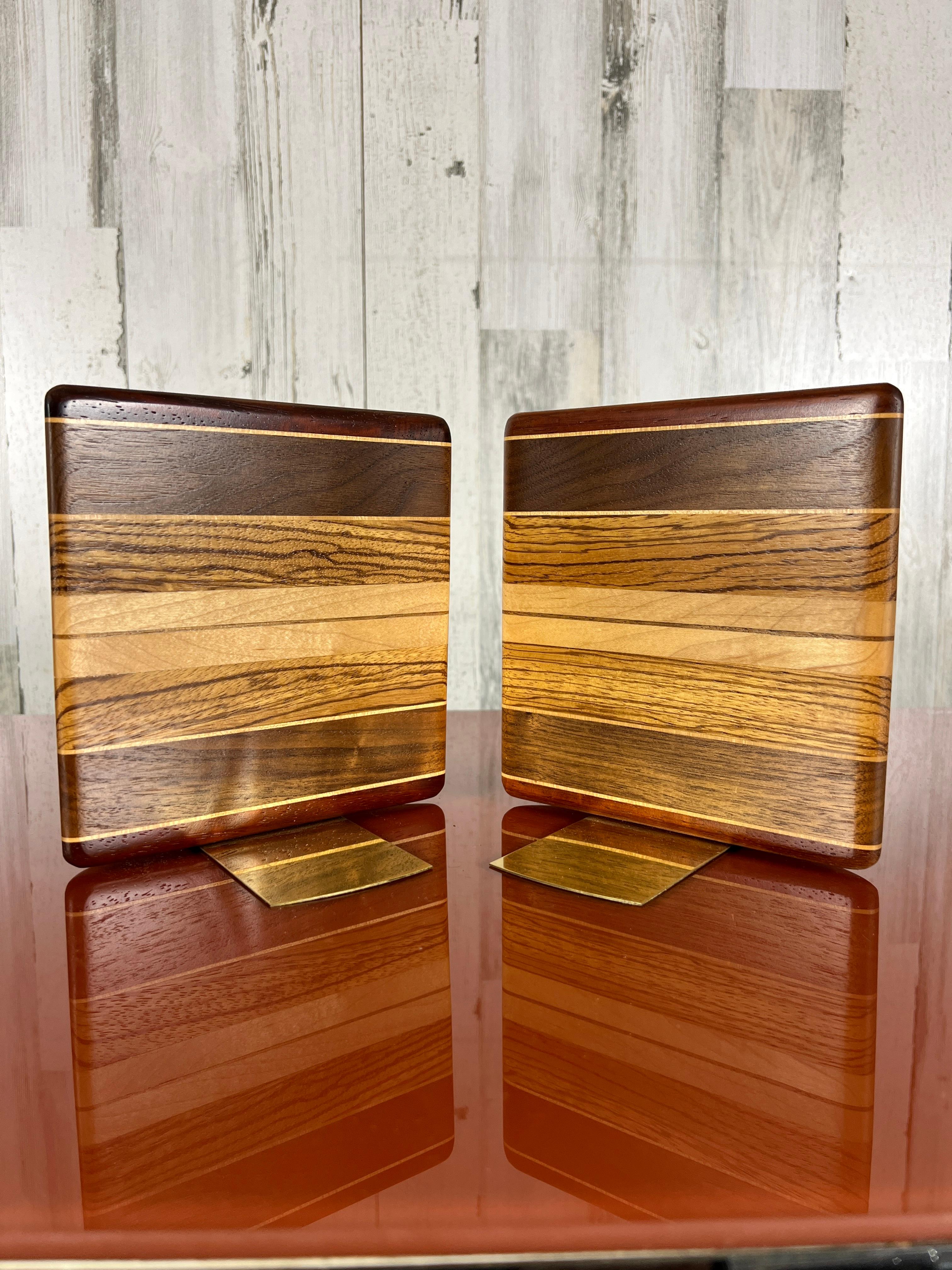 Vintage Stacked Solid Wood Bookends  For Sale 3