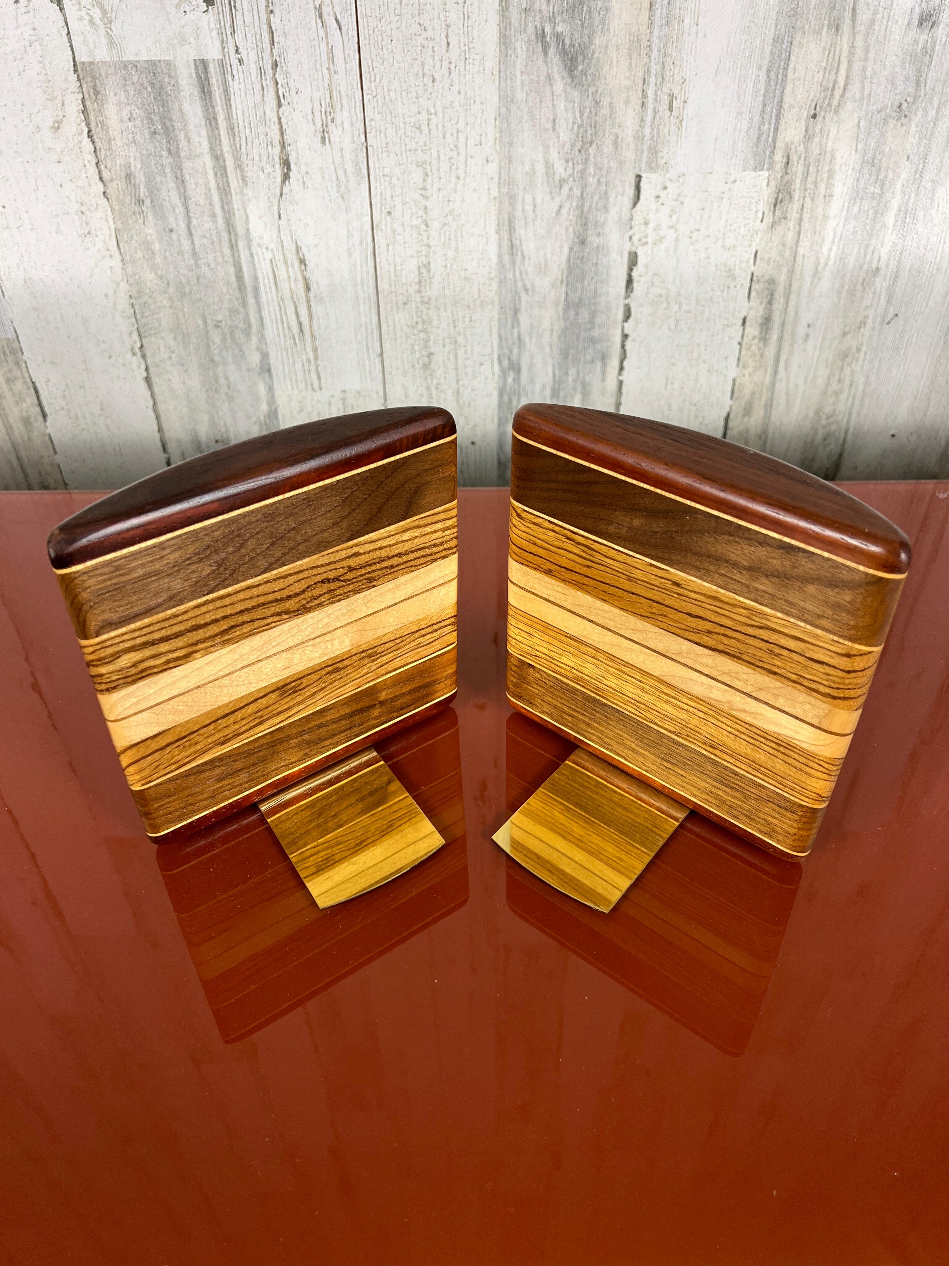 Vintage Stacked Solid Wood Bookends  For Sale 4