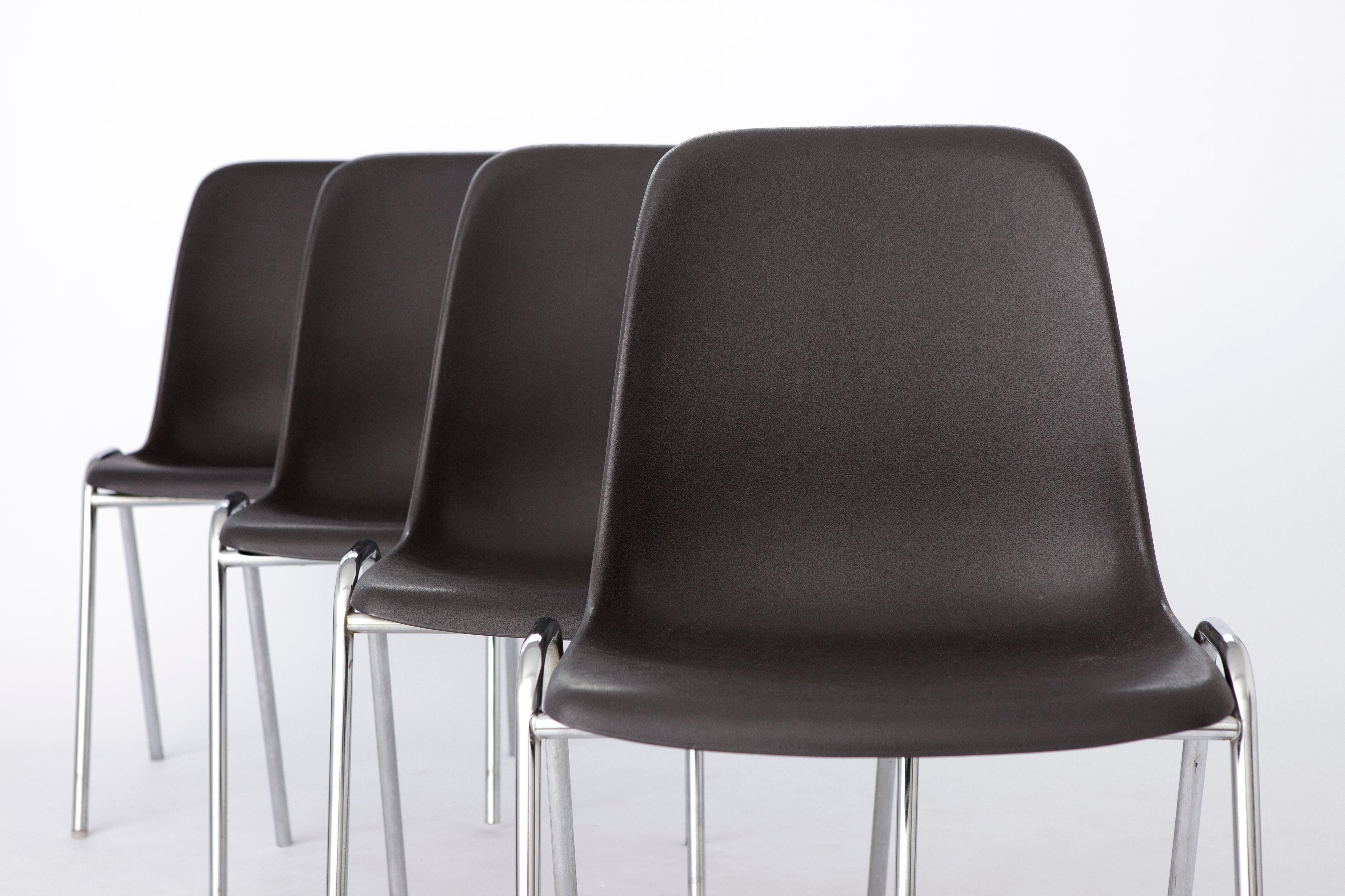 Mid-Century Modern Vintage Stacking Chairs 1970s Germany For Sale