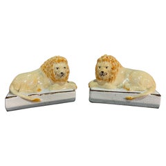Vintage Staffordshire Lions