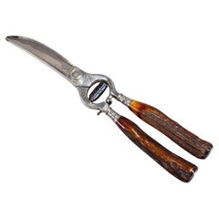 Used Stag Horn Winged Poultry Shears by J. A. Henkels, Solingen