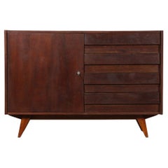 Vintage stained oak chest of drawers model U-458 by Jiri Jiroutek, 1960s