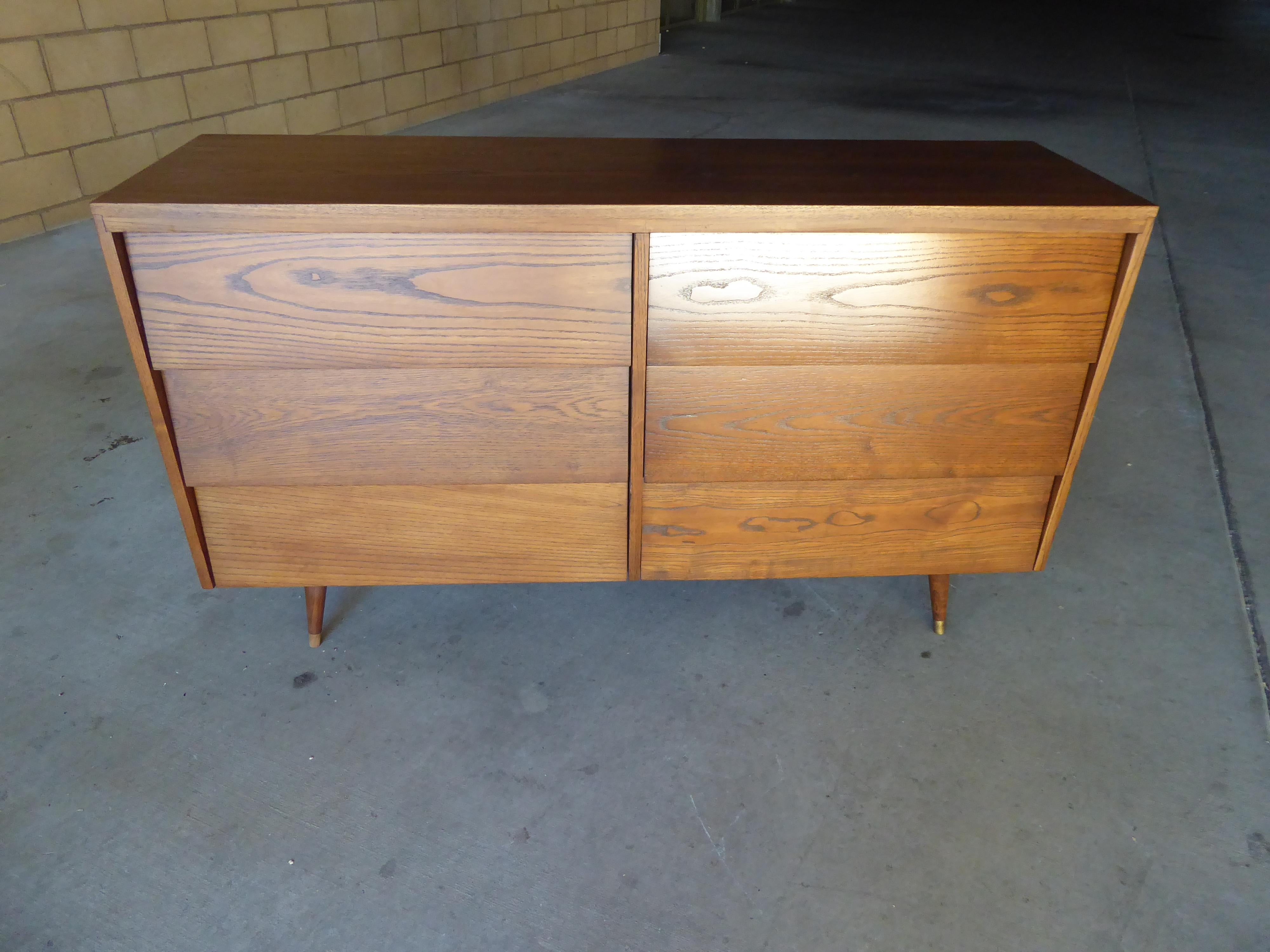 American Vintage Stained Oak Dresser