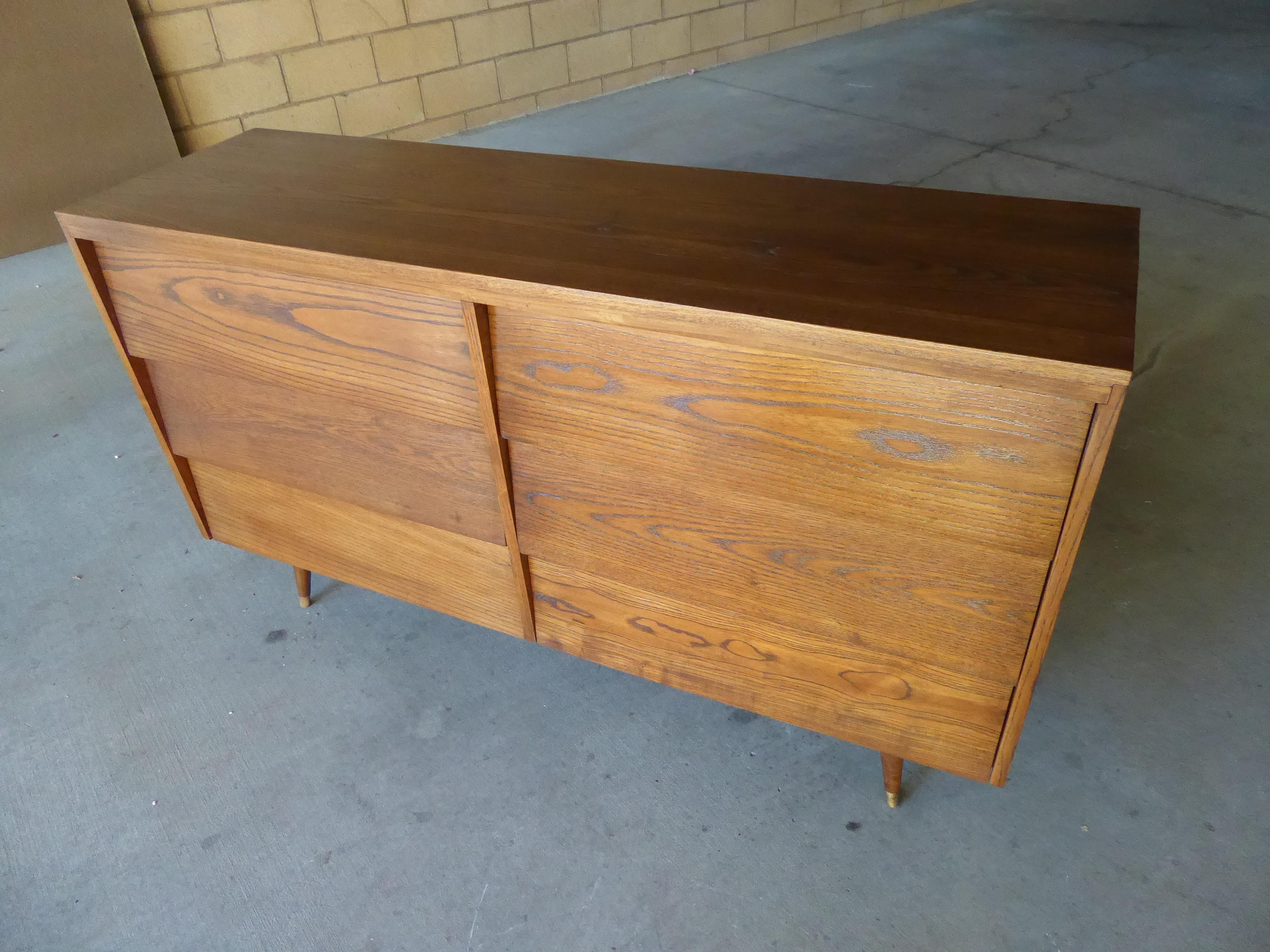 Mid-20th Century Vintage Stained Oak Dresser