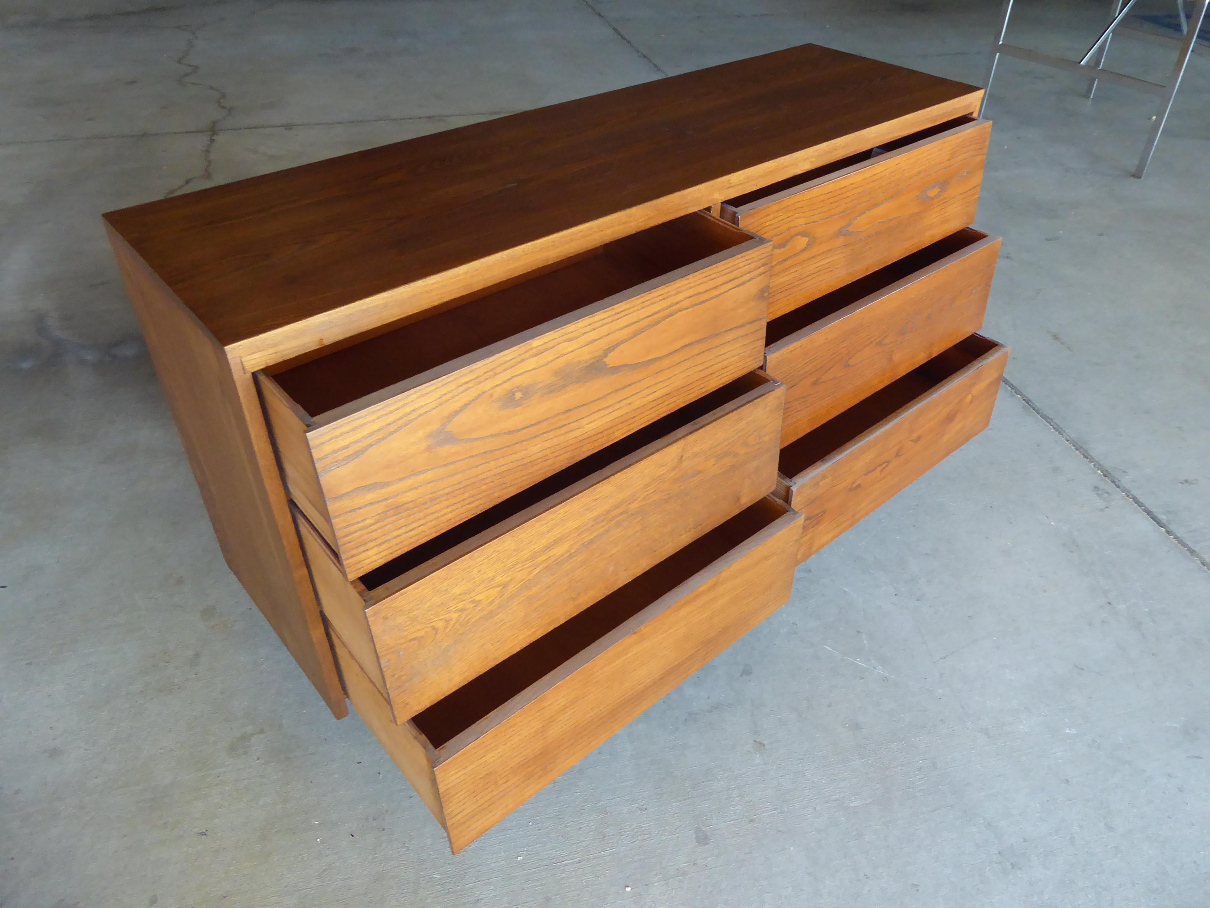 Vintage Stained Oak Dresser 2