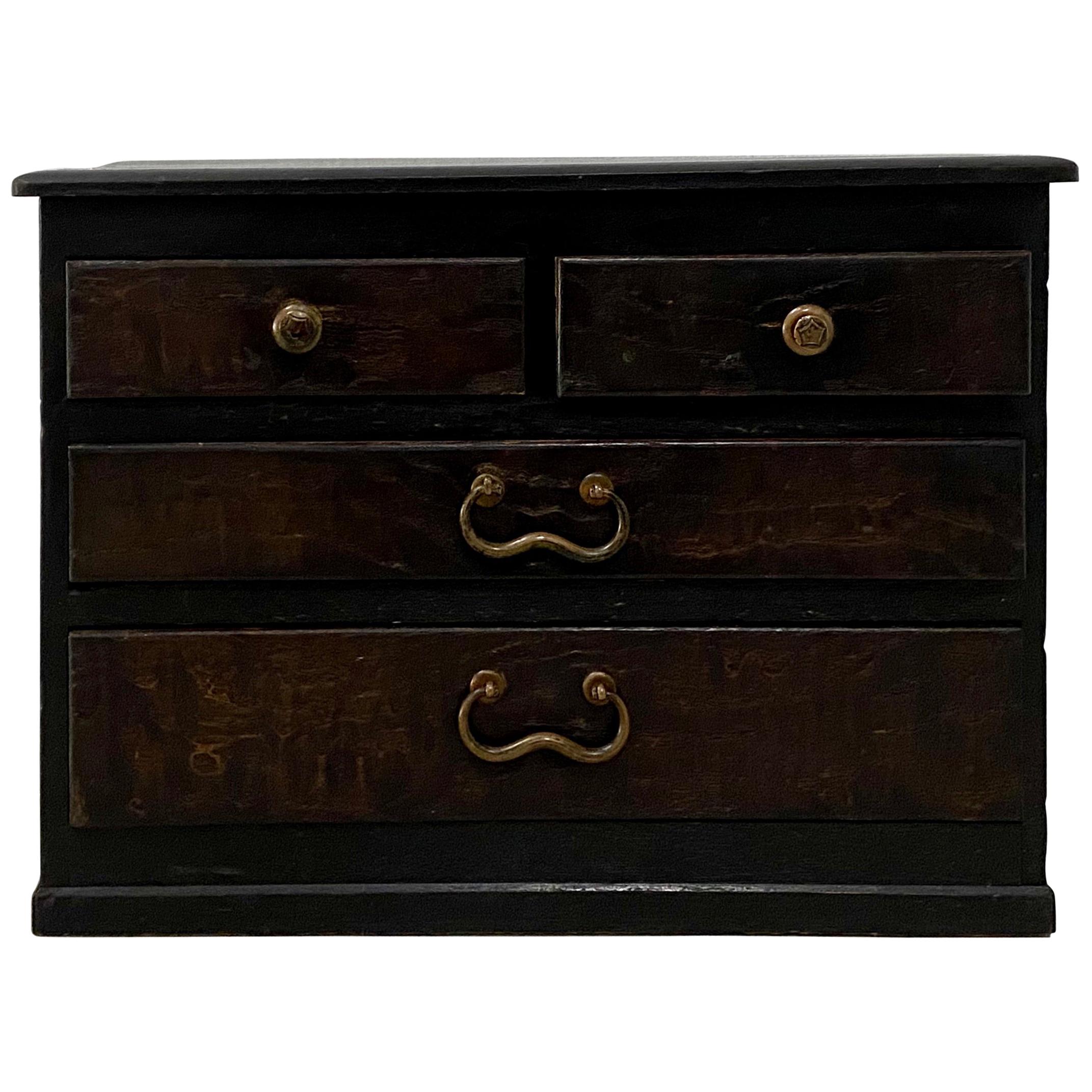 Vintage Stained Pine Miniature Chest, circa 1930 For Sale