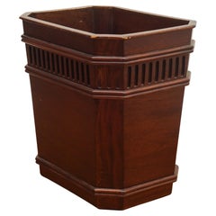 Vintage Stained Wood Waste Basket