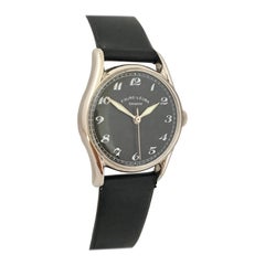 Retro Stainless Steel 1960s Favre-Leuba Black Dial Mechanical Watch