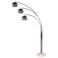 Vintage Stainless Steel 3 Light Modern Italian Floor Lamp