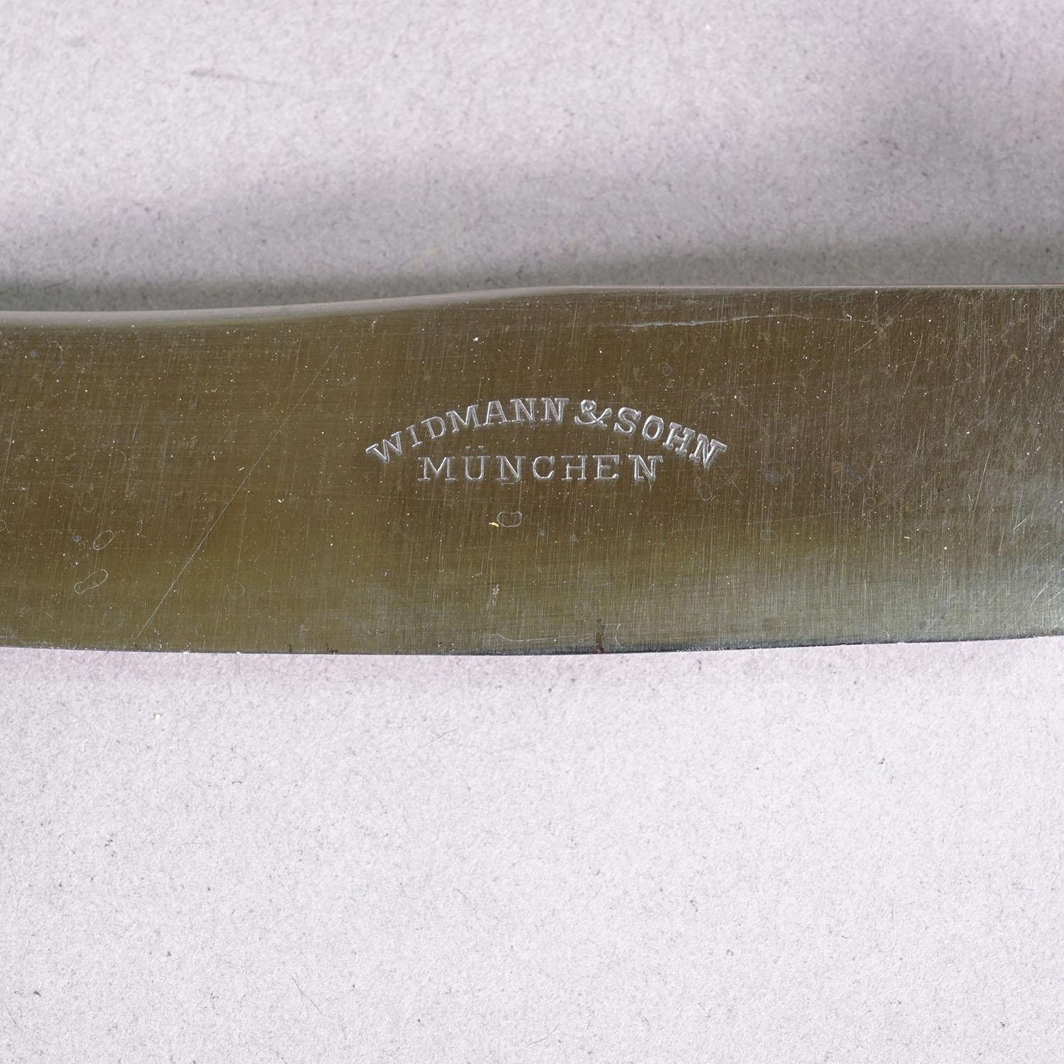 XIX secolo Set di stoviglie d'epoca in acciaio inossidabile e Horn per 6 persone Germania, 1900 in vendita