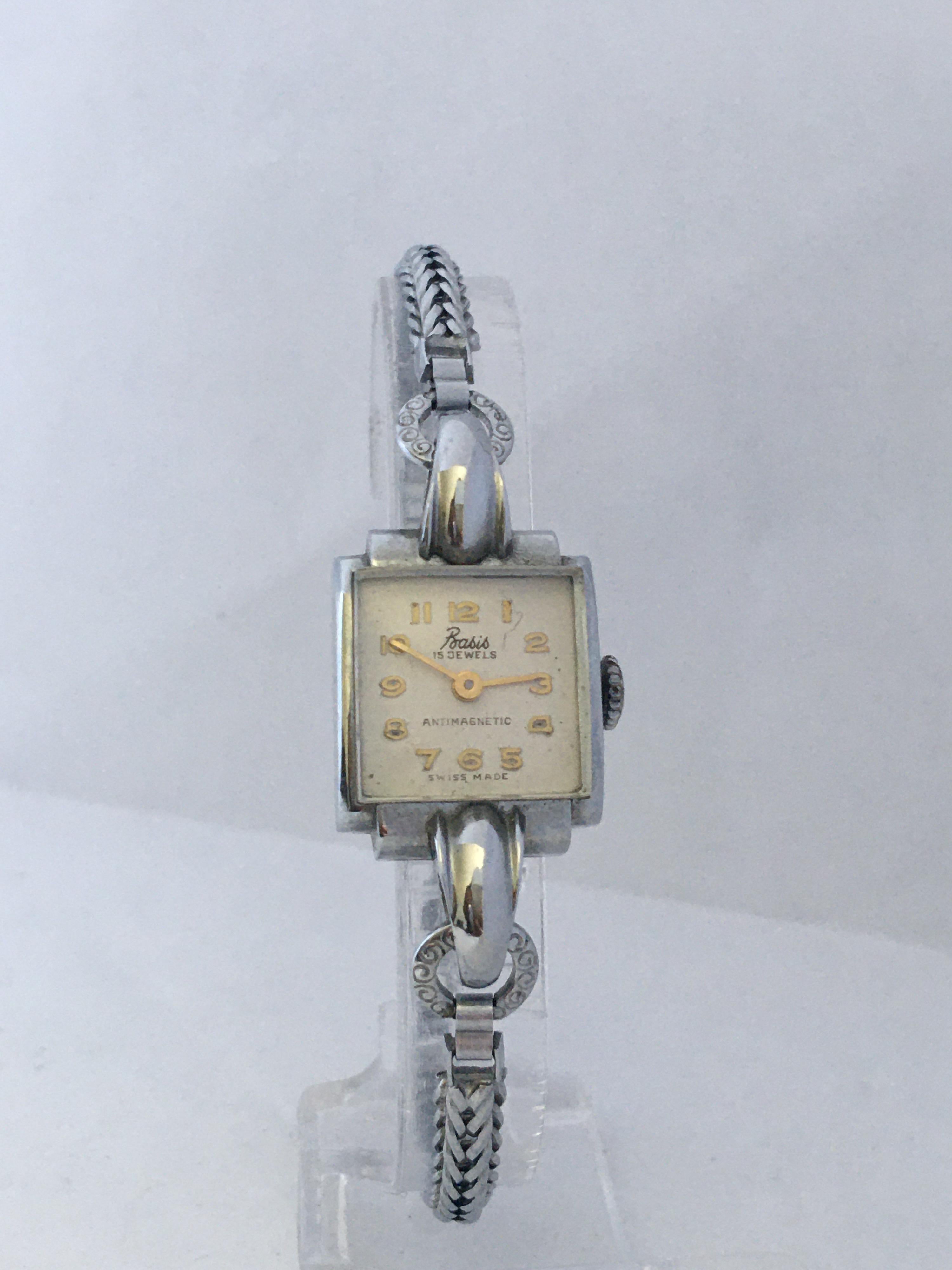 Vintage Stainless Steel Back Ladies Mechanical Watch In Good Condition For Sale In Carlisle, GB