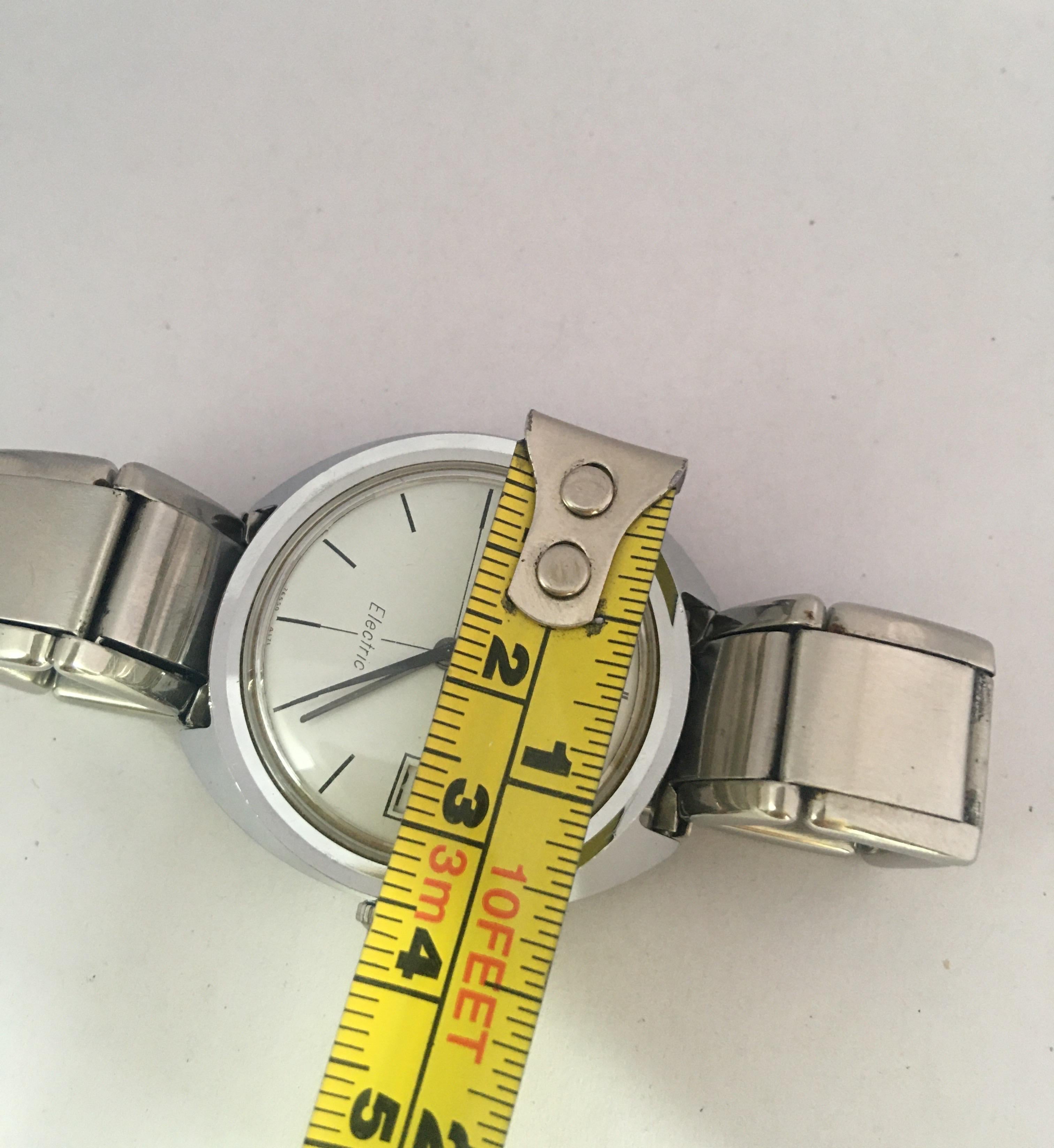Vintage Stainless Steel Back Timex Electric Sweep Seconds Watch 6