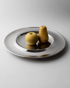 Vintage Stainless Steel Bowl, Polished Metal with Fine Textured Surface, 1980s