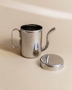 Vintage Stainless Steel Can with Lid Timeless Design Italy, 1970s