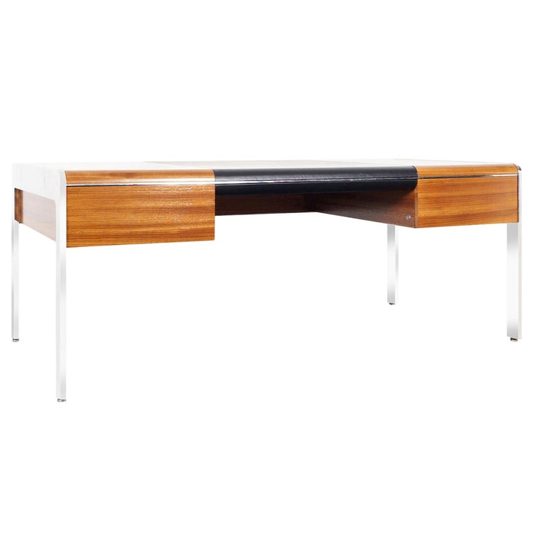 Vintage Stainless Steel Executive Desk by Richard W. Thompson For Sale