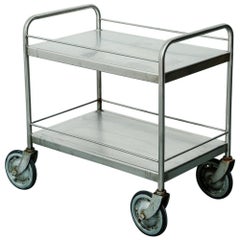 Vintage Stainless Steel Industrial Bar or Serving Cart