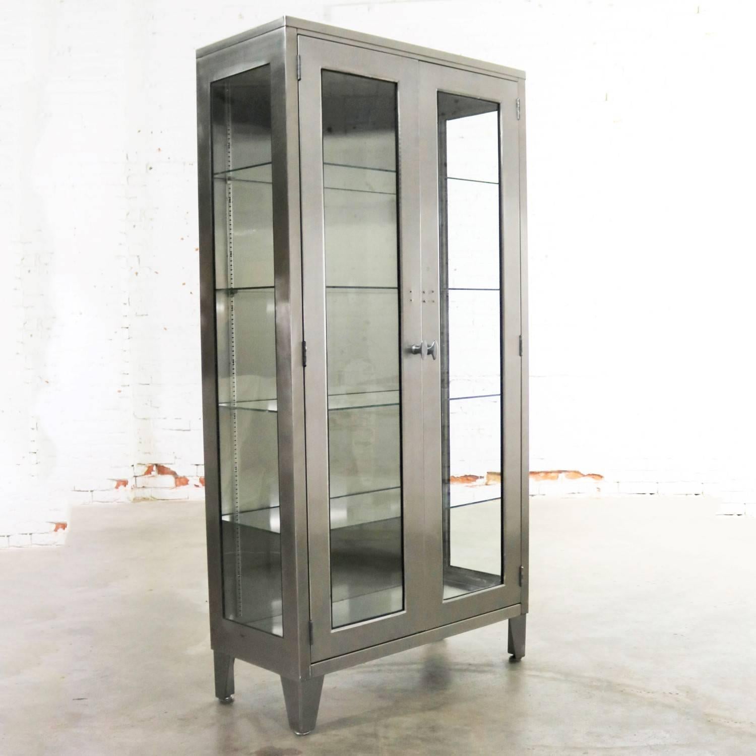 vintage glass door cabinet