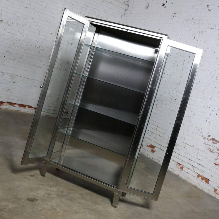 Vintage Stainless Steel Industrial Display Apothecary ...