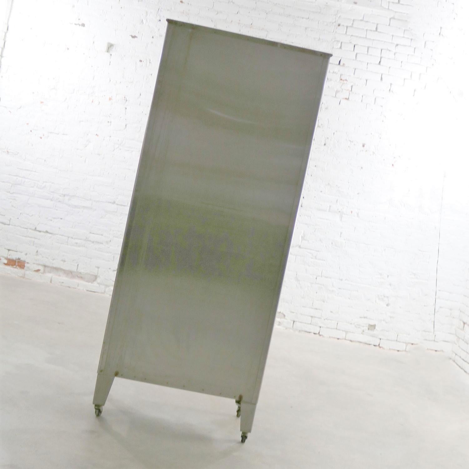 Vintage Stainless-Steel Industrial Display Apothecary Medical Cabinet with Glass 5