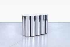 Vintage Stainless Steel Pedestal Dining Table