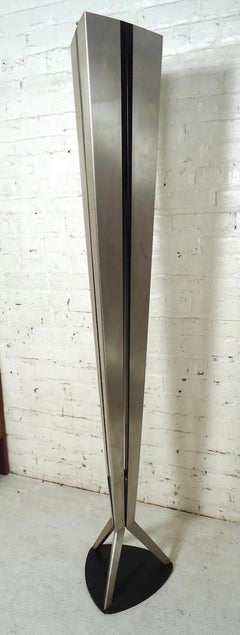 Vintage Stainless Steel Torchiere Lamp
