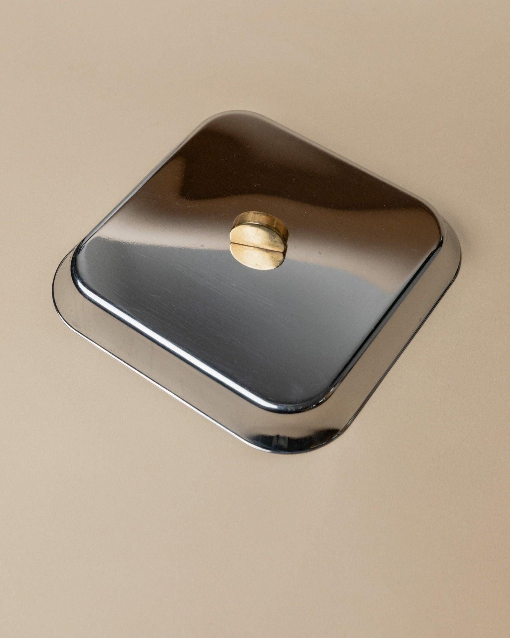 Vintage Stainless Steel Tray, Serving Platter by Inoxpran Orchidea Line, 1980s For Sale 1