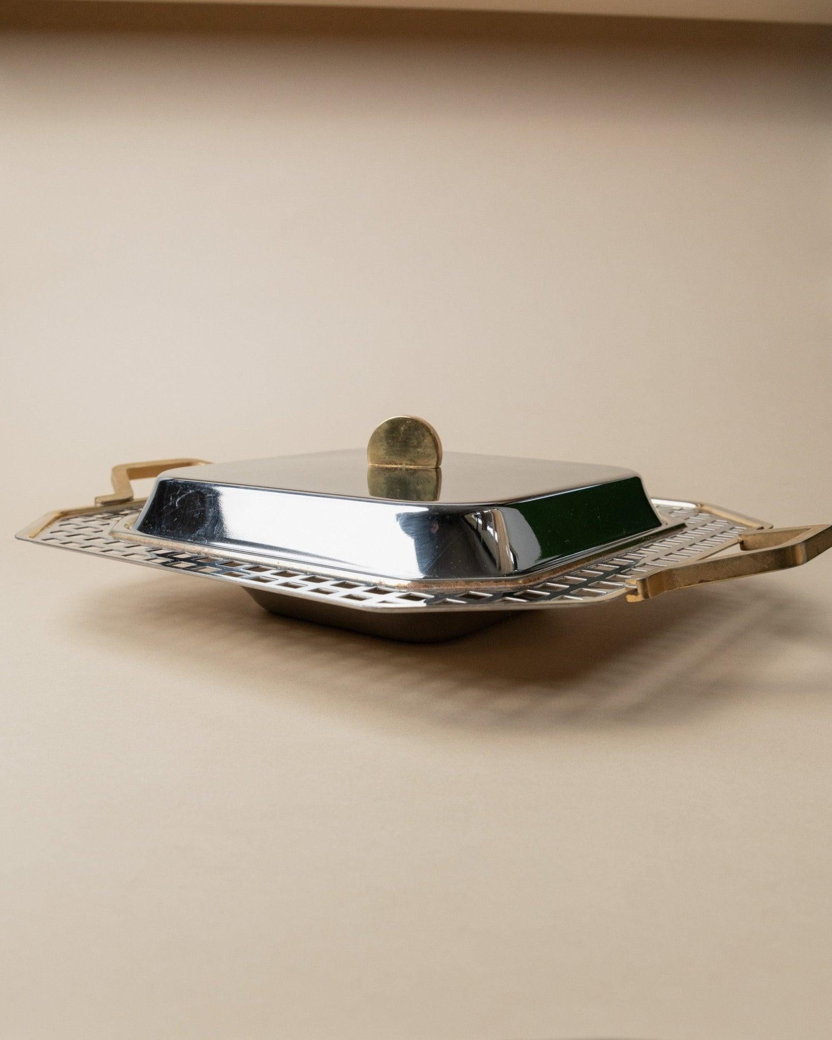 Vintage Stainless Steel Tray, Serving Platter by Inoxpran Orchidea Line, 1980s For Sale 4