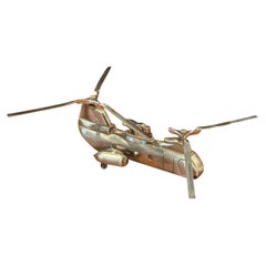 Vintage Stainless Steel Vertol 107-D Helicopter Lighter, 1960s