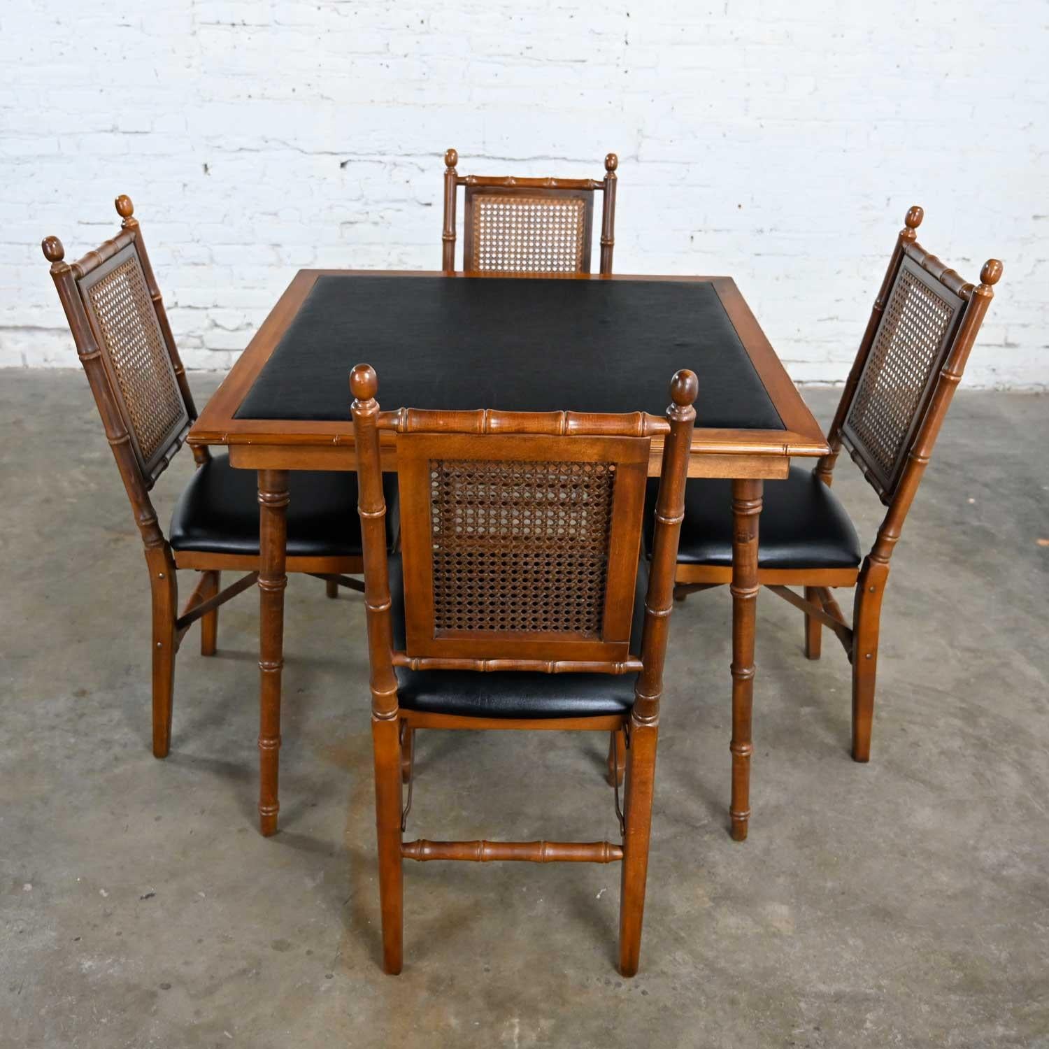 vintage stakmore folding table and chairs