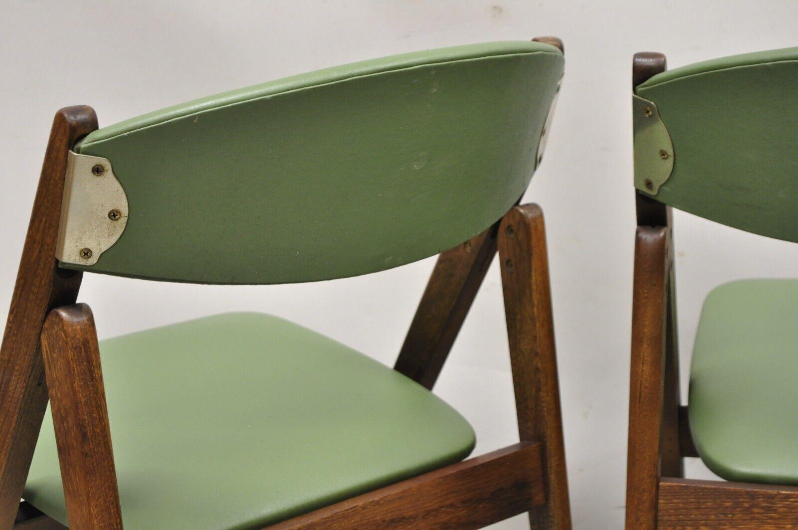 Vintage Stakmore Green Mid-Century Modern Folding Game Chairs - Set of 4 2