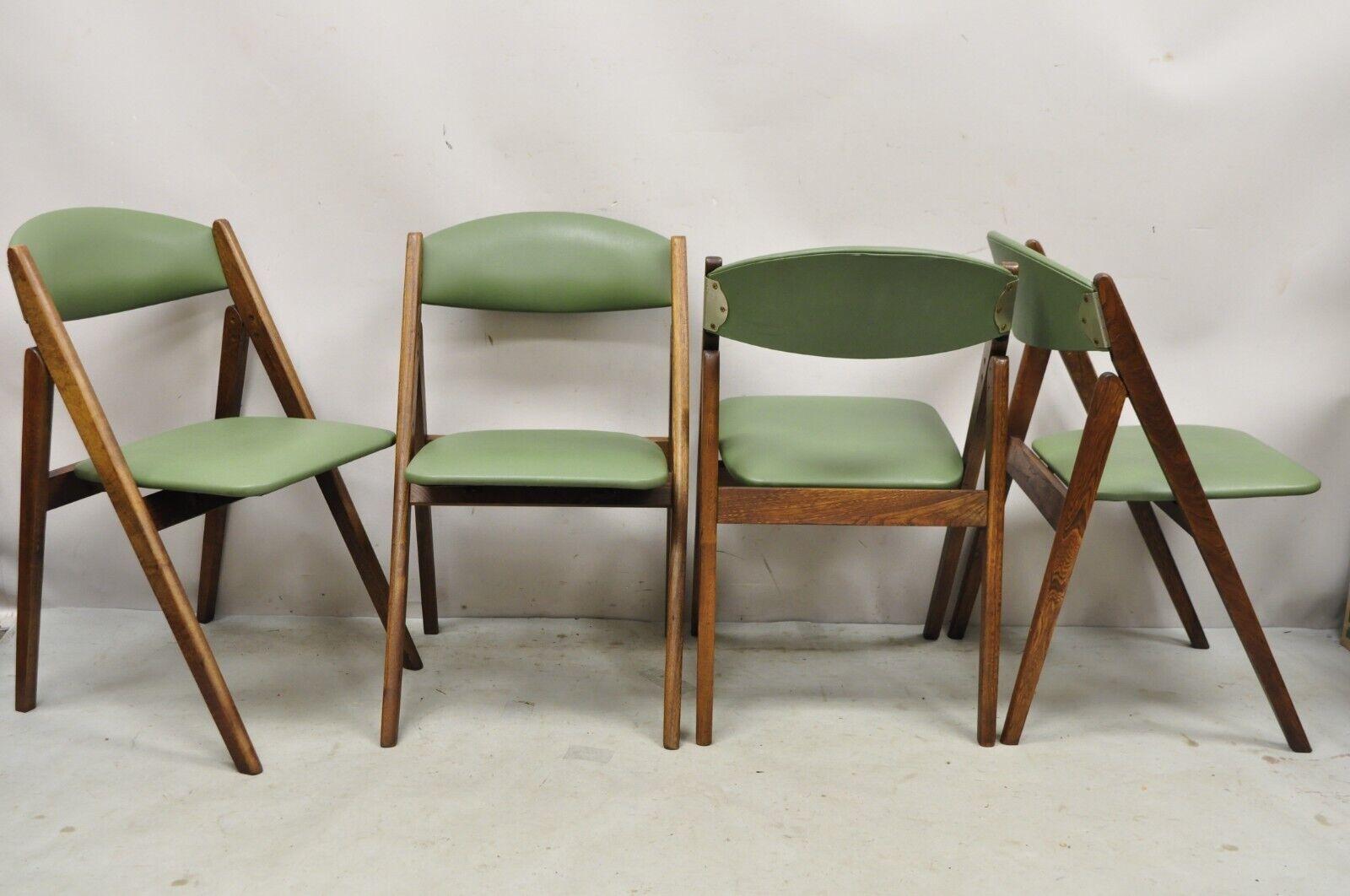 Vintage Stakmore Green Mid-Century Modern Folding Game Chairs - Set of 4 4