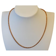 Used Stamped 14k Rose Gold Rope Chain 18" Necklace Unworn Condition