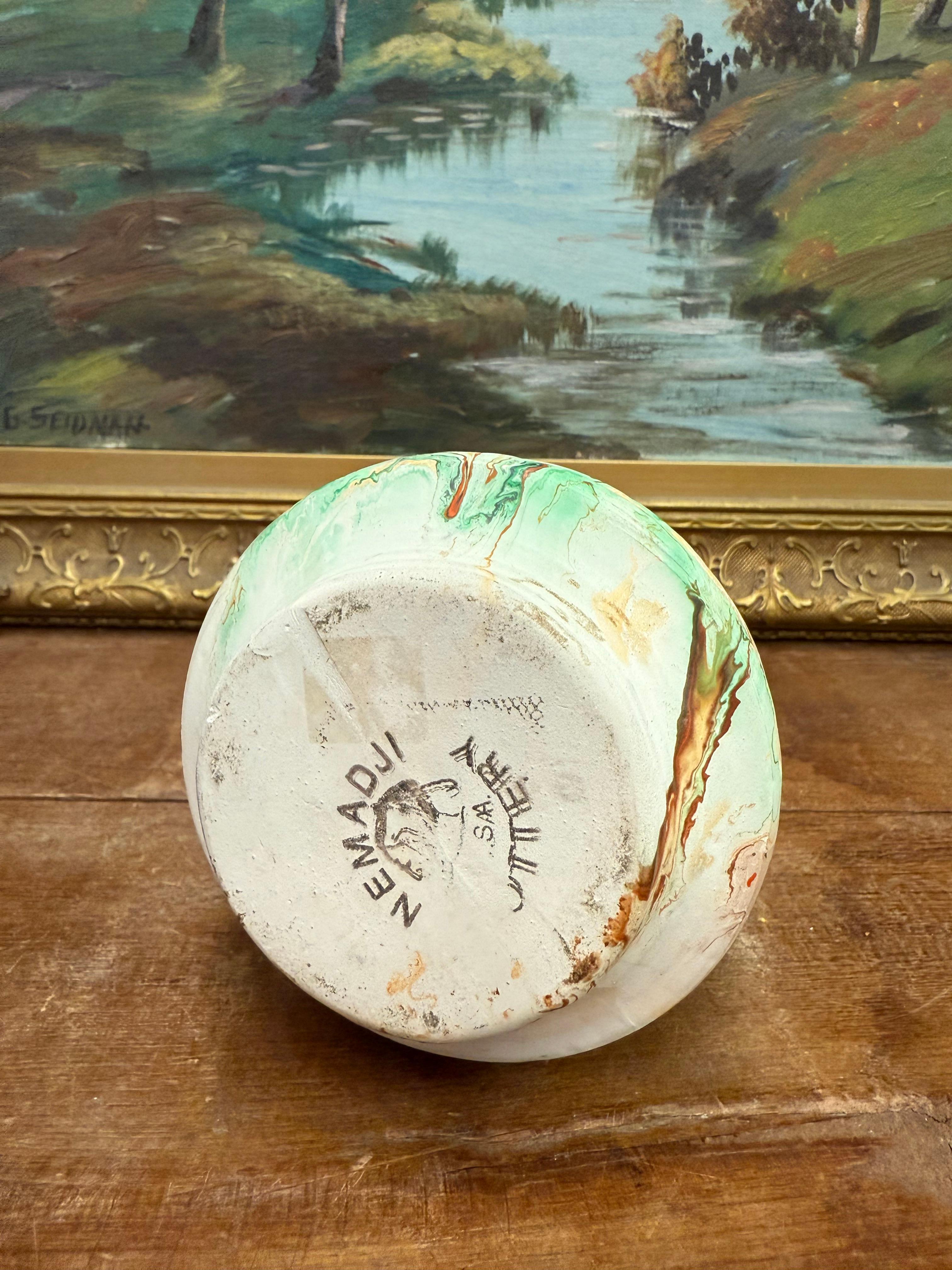 Vaso d'epoca timbrato Nemadji Pottery in stile moderno di metà secolo in vendita 2